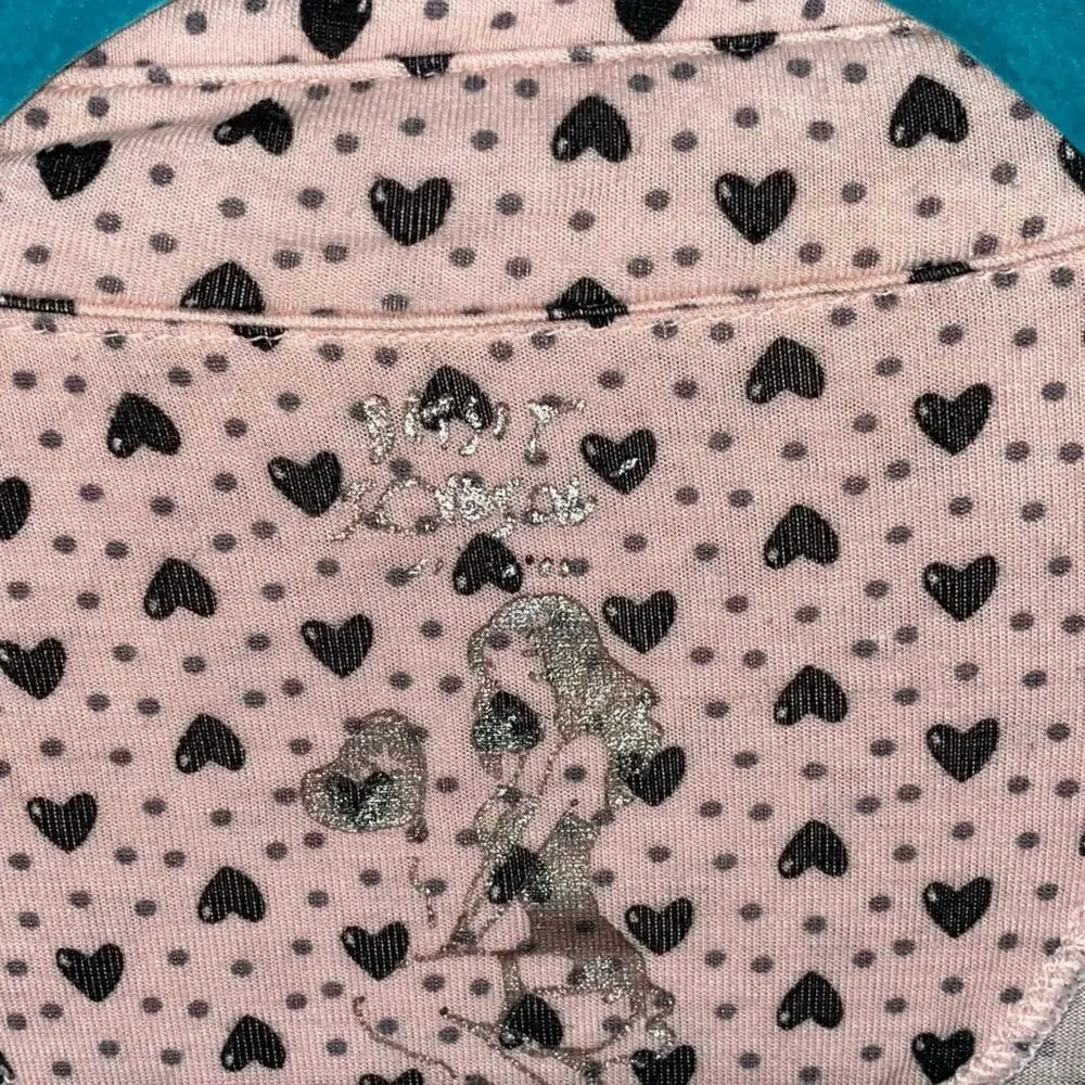 Betsey Johnson Heart Print Pajama Sleep Dress Lounge Shirt Small